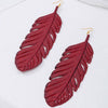 Wholesale Geometric Leaf Texture Electroplated Alloy And Stainless Steel Earrings For Women