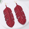 Wholesale Geometric Leaf Texture Electroplated Alloy And Stainless Steel Earrings For Women