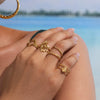 Wholesale Geometric Leaves Love Open Hand Decoration Fashion Ring In Stainless Steel With Electroplating For Women