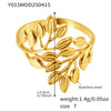 Wholesale Geometric Leaves Love Open Hand Decoration Fashion Ring In Stainless Steel With Electroplating For Women