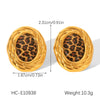 Wholesale Geometric Leopard Print Stainless Steel Gold Plated Earrings And Ring For Women