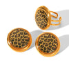 Wholesale Geometric Leopard Print Stainless Steel Gold Plated Earrings And Ring For Women