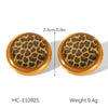 Wholesale Geometric Leopard Print Stainless Steel Gold Plated Earrings And Ring For Women