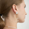 Wholesale Geometric Light Luxury Minimalist Electroplated Stainless Steel Tassel Freshwater Pearl Earrings For Women