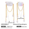 Wholesale Geometric Light Luxury Minimalist Electroplated Stainless Steel Tassel Freshwater Pearl Earrings For Women
