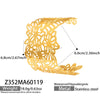 Wholesale Geometric Light Luxury Minimalist Leafshaped Stainless Steel Goldplated Open Bracelet