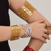 Wholesale Geometric Light Luxury Minimalist Leafshaped Stainless Steel Goldplated Open Bracelet