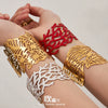 Wholesale Geometric Light Luxury Minimalist Leafshaped Stainless Steel Goldplated Open Bracelet