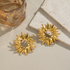 Wholesale Geometric Light Luxury Nonfading Waterproof Earrings For Girls Titanium Steel Electroplated