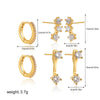 Wholesale Geometric Light Luxury Style Copper Plated Diamond Earrings
