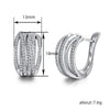 Wholesale Geometric Line Copper Ear Buckle Women's Multilayer Cross Zirconia Elegant Earrings