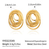 Wholesale Geometric Line Oval Ring Earrings For Women Stainless Steel Pvd Furnace Vacuum Real Gold Plated