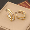 Wholesale Geometric Linear Stainless Steel Earrings With Electroplating For Women