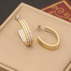 Wholesale Geometric Linear Stainless Steel Earrings With Electroplating For Women
