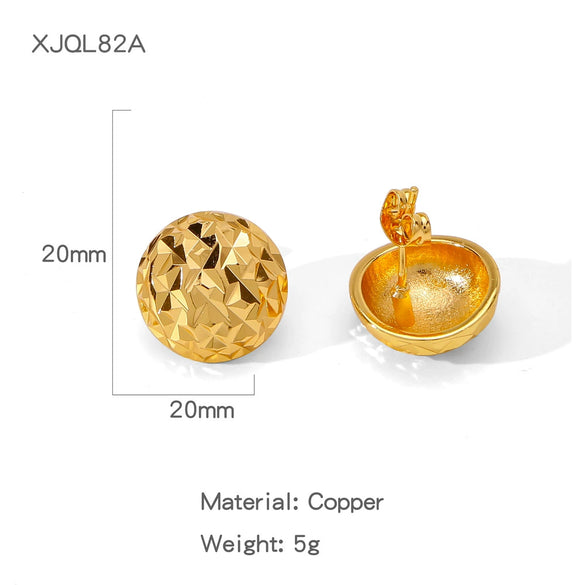 Wholesale Geometric Lines Design Copper Electroplated Women's Earrings