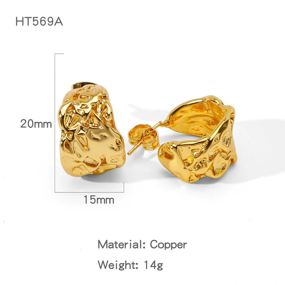 Wholesale Geometric Lines Design Copper Electroplated Women's Earrings