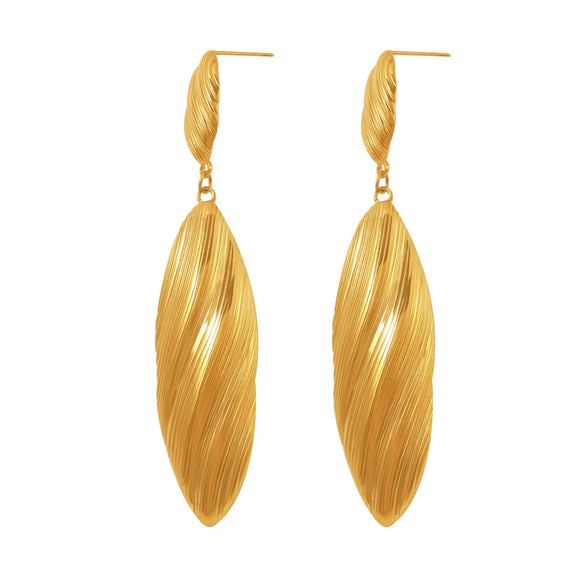 Wholesale Geometric Long Drop Stainless Steel Pvd Plated Women's Earrings