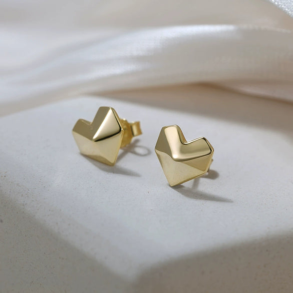 Wholesale Geometric Love Smooth 925 Sterling Silver Electroplated Women's Earrings