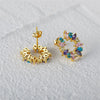 Wholesale Geometric Love Zircon Earrings S925 Silver Electroplated Jewelry