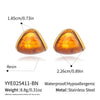 Wholesale Geometric Maillard Coffeecolored Curved Resin And Stainless Steel Earrings With Pvd Furnace Vacuum Real Gold Plating For Women