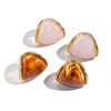 Wholesale Geometric Maillard Coffeecolored Curved Resin And Stainless Steel Earrings With Pvd Furnace Vacuum Real Gold Plating For Women