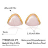 Wholesale Geometric Maillard Coffeecolored Curved Resin And Stainless Steel Earrings With Pvd Furnace Vacuum Real Gold Plating For Women