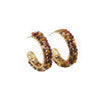 Wholesale Geometric Maillard Style Cshaped Natural Stone Earrings With 925 Silver Needles And Electroplating For Women