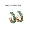 Wholesale Geometric Maillard Style Cshaped Natural Stone Earrings With 925 Silver Needles And Electroplating For Women