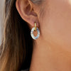 Wholesale Geometric Maillard Style Electroplated Stainless Steel Double Hoop Earrings For Women