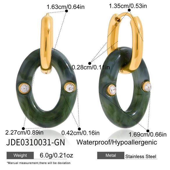 Wholesale Geometric Maillard Style Electroplated Stainless Steel Double Hoop Earrings For Women