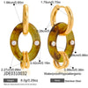 Wholesale Geometric Maillard Style Electroplated Stainless Steel Double Hoop Earrings For Women