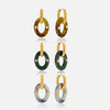 Wholesale Geometric Maillard Style Electroplated Stainless Steel Double Hoop Earrings For Women