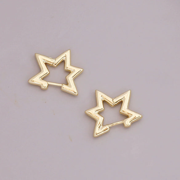 Wholesale Geometric Metal Heart Shaped 18K Gold Plated Gothic Earrings
