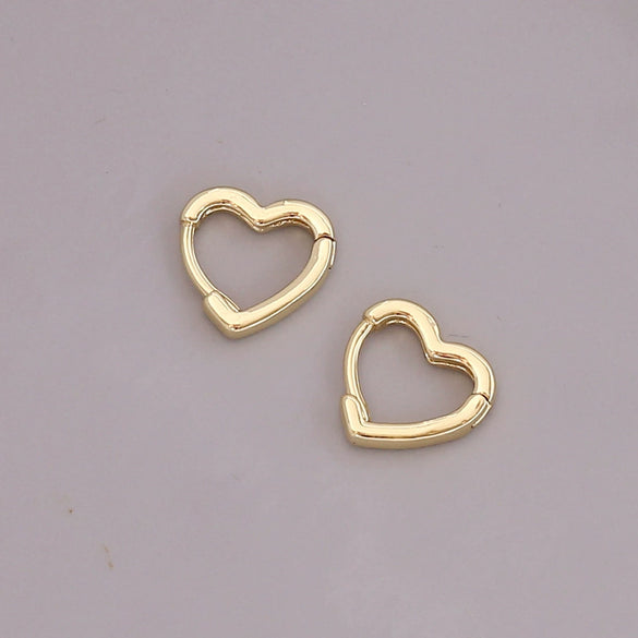 Wholesale Geometric Metal Heart Shaped 18K Gold Plated Gothic Earrings