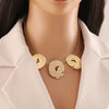 Wholesale Geometric Metal Irregular Stainless Steel Necklace With O Shaped Chain And Electroplating Treatment For Women