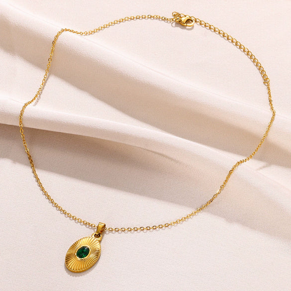 Wholesale Geometric Metal Necklace Retro Style Copper And Stainless Steel Electroplated