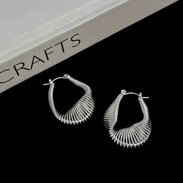 Wholesale Geometric Metal Spring Earrings For Women Copper Electroplated