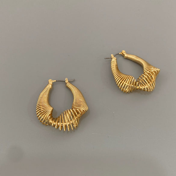 Wholesale Geometric Metal Spring Earrings For Women Copper Electroplated