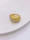 Wholesale Geometric Microinlaid Zircon Adjustable Opening Ring Copper Plated 18K Gold Fashion Jewelry