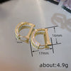 Wholesale Geometric Minimalist Copper Earrings Inlaid With Zircon For Women