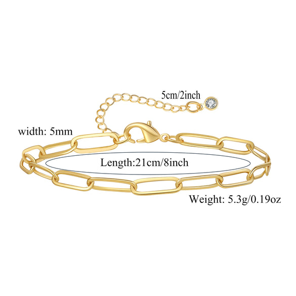 Wholesale Geometric Minimalist Copper Real Gold Plated Anklet For Women