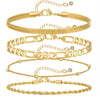 Wholesale Geometric Minimalist Copper Real Gold Plated Anklet For Women