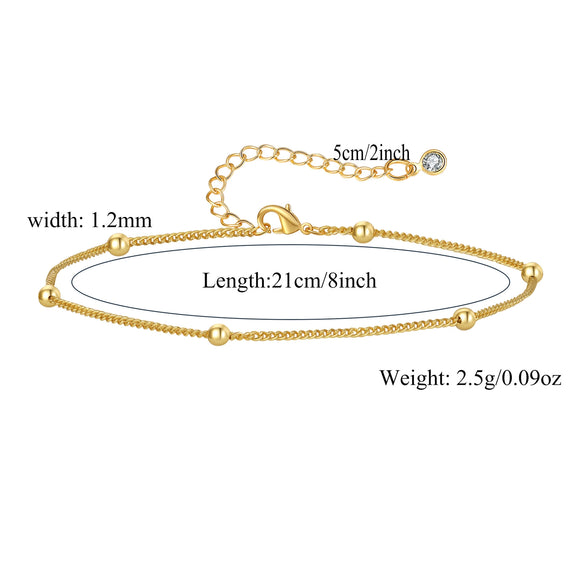 Wholesale Geometric Minimalist Copper Real Gold Plated Anklet For Women