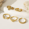 Wholesale Geometric Minimalist Gold Diamondencrusted Adjustable Titanium Steel Ring With Water Dropshaped Opening For Women And Men Polished Electroplated