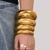 Wholesale Geometric Minimalist Light Luxury Stainless Steel 18K Gold Plated Finely Polished Mirror Bracelet Accessory