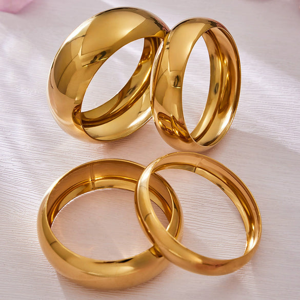 Wholesale Geometric Minimalist Light Luxury Stainless Steel 18K Gold Plated Finely Polished Mirror Bracelet Accessory