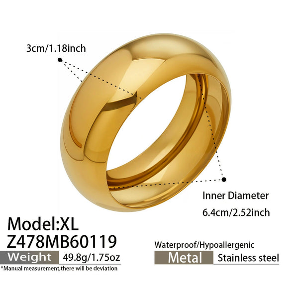 Wholesale Geometric Minimalist Light Luxury Stainless Steel 18K Gold Plated Finely Polished Mirror Bracelet Accessory