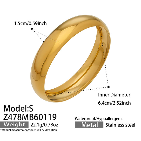Wholesale Geometric Minimalist Light Luxury Stainless Steel 18K Gold Plated Finely Polished Mirror Bracelet Accessory