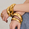 Wholesale Geometric Minimalist Light Luxury Stainless Steel 18K Gold Plated Finely Polished Mirror Bracelet Accessory