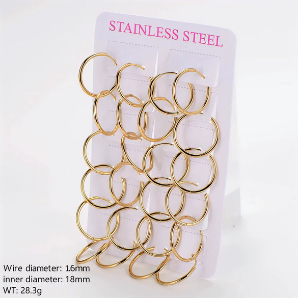 Wholesale Geometric Minimalist Unisex Electroplated Stainless Steel Ear Buckle